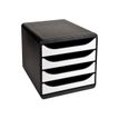9002493423053-Exacompta BigBox - Module de classement 4 tiroirs - blanc brillant-Angle gauche-1