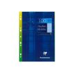 Clairefontaine - feuilles simples A4 - 100 pages - grands carreaux (Seyes) - perforées - bleu