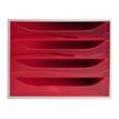 Exacompta Ecobox - Module de classement 4 tiroirs - gris/framboise transparent