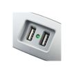 3760110683636-WATT & CO WATTBALL - Multiprise 3 prises - 2 prises 16A + 1 prise 6A + 2 USB - blanc/bleu-Gros plan-3