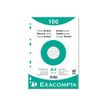 3130631106066-Exacompta - 10 Packs de 100 Fiches Bristol - A4 - petits carreaux - perforées - blanc-Avant-2
