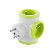 2012349439166-WATT & CO - Multiprise triplite rotative - blanc/vert-Angle droit-0