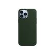 0194252780237-Apple - coque de protection en cuir avec MagSafe pour iPhone 13 Pro Max - vert-Arrière-0