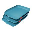 4002432126262-Leitz Cosy - 3 Corbeilles à courrier plastique - bleu-Angle droit-0