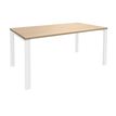 0404000120841-Bureau simple IRIS - L160 cm - Pieds blanc - plateau imitation Chêne clair--0