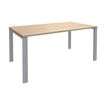 Bureau simple IRIS - L160 cm - Pieds aluminium - plateau imitation Chêne clair
