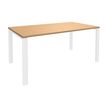 Bureau simple IRIS - L160 cm - Pieds blanc - plateau imitation Hêtre