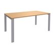 Bureau simple IRIS - L160 cm - Pieds aluminium - plateau imitation Hêtre
