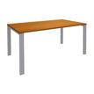 0404000120674-Bureau simple IRIS - L120 cm - Plan de départ - Pieds aluminium - plateau imitation Merisier--0