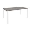 Bureau simple IRIS - L160 cm - Pieds blanc - plateau imitation Chêne gris