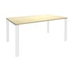 Bureau simple IRIS - L160 cm - Pieds blanc - plateau imitation Erable