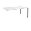 0404000121237-Bureau simple IRIS - L140 cm - Plan suivant - Pieds aluminium - plateau Blanc perle--0