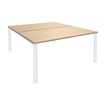 0404000121565-Bureau Bench IRIS - L120 cm - Plan de départ - Pieds blanc - plateau imitation Chêne clair--0