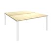 0404000121909-Bureau Bench IRIS - L160 cm - Plan de départ - Pieds blanc - plateau imitation Erable--0