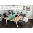 3253310162839-Bureau double STEELY - L180 cm - Double face Depart - Pieds blanc - plateau imitation Hêtre--1