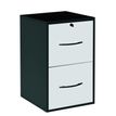 Classeur mélaminé monobloc - 2 tiroirs dossiers suspendus - H69 x L42 x P44 cm - corps noir - tiroirs blanc