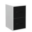 Classeur mélaminé monobloc - 2 tiroirs dossiers suspendus - H69 x L42 x P44 cm - corps blanc - tiroirs noir