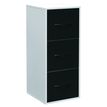 Classeur mélaminé monobloc - 3 tiroirs dossiers suspendus - H101 x L42 x P44 cm - corps blanc - tiroirs noir
