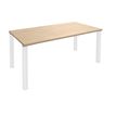 Bureau droit EXPRIM - L140 cm - Plateau imitation Chêne clair - Pieds blanc