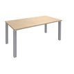 Bureau droit EXPRIM - L140 cm - Plateau imitation Chêne clair - Pieds alu