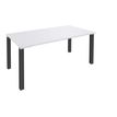 Bureau droit EXPRIM - L140 cm - Plateau Blanc perle - Pieds carbone