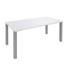 Bureau droit EXPRIM - L120 cm - Plateau Blanc perle - Pieds alu