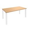 Bureau droit EXPRIM - L160 cm - Plateau imitation Hêtre - Pieds blanc