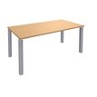 Bureau droit EXPRIM - L140 cm - Plateau imitation Hêtre - Pieds alu
