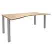Bureau vague symétrique EXPRIM - L180 cm - Plateau imitation Chêne clair - Pieds alu