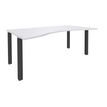 Bureau vague symétrique EXPRIM - L180 cm - Plateau Blanc perle - Pieds carbone