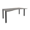 Bureau vague symétrique EXPRIM - L180 cm - Plateau imitation Chêne gris - Pieds carbone