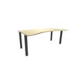 Bureau vague symétrique EXPRIM - L180 cm - Plateau imitation Erable - Pieds carbone