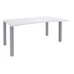 3253310164994-Bureau Vague EXPRIM - L160 cm - Retour droite - Plateau Blanc perle - Pieds alu--0