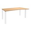 3253310164628-Bureau Vague EXPRIM - L140 cm - Retour droite - Plateau imitation Hêtre - Pieds blanc--0