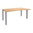 3253310164635-Bureau Vague EXPRIM - L140 cm - Retour droite - Plateau imitation Hêtre - Pieds alu--0