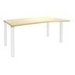 3253310164956-Bureau Vague EXPRIM - L160 cm - Retour droite - Plateau imitation Erable - Pieds blanc--0