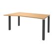 3253310165090-Bureau Vague EXPRIM - L160 cm - Retour gauche - Plateau imitation Hêtre - Pieds carbone--0