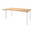 3253310164772-Bureau Vague EXPRIM - L140 cm - Retour gauche - Plateau imitation Hêtre - Pieds blanc--0