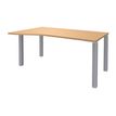 3253310165083-Bureau Vague EXPRIM - L160 cm - Retour gauche - Plateau imitation Hêtre - Pieds alu--0