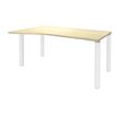 3253310165106-Bureau Vague EXPRIM - L160 cm - Retour gauche - Plateau imitation Erable - Pieds blanc--0