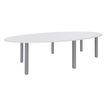 Table de réunion ovale - L280 cm - pieds exprim alu - Plateau blanc perle 