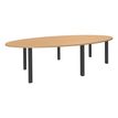 Table de réunion ovale - L280 cm - pieds exprim carbone - Plateau imitation hêtre 