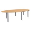 Table de réunion ovale - L280 cm - pieds exprim alu - Plateau imitation hêtre 
