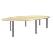 Table de réunion ovale - L280 cm - pieds exprim alu - Plateau imitation érable 