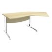 3253310150447-Bureau 135° IDRA - retour d'angle à droite - L180 cm - Pieds blanc - plateau imitation Erable--0