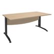 Bureau droit IDRA - L140 cm - Pieds anthracite - plateau imitation Chêne clair