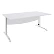 Bureau droit IDRA - L120 cm - Pieds blanc - plateau Blanc perle
