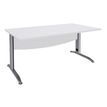 Bureau droit IDRA - L140 cm - Pieds alu - plateau Blanc perle