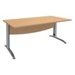 Bureau droit IDRA - L140 cm - Pieds alu - Plateau imitation Hêtre