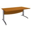 2012348122700-Bureau droit IDRA - L180 cm - Pieds alu - plateau imitation Merisier--0